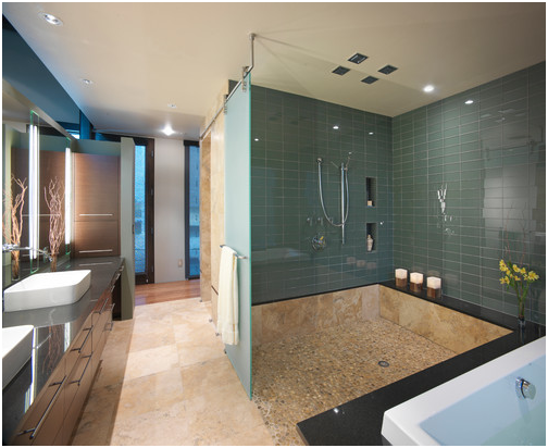 Tan-Pebble-Modern-Shower-Floor-Tile