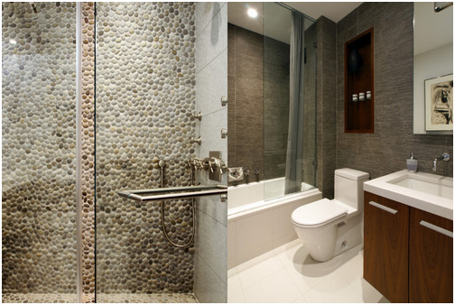Tan-Pebble-Tile-Shower-Walls